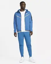 Nike Sportwear Tech Fleece Windrunner Tracksuit Sz L Dark Marina Blue/LT Bone