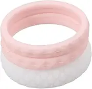 3pcs Women Silicone Rings Ergonomic Design Sport Rings Comfortable Skin Friendly Wedding Outdoor Activities Prevent Sweating Finger Strength
