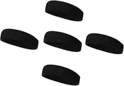 [TOGEVAL] 5Pcs Sports Headbands Elastic Sweat Absorbing Hair Bands for Gym Yoga Outdoor Activities Comfortable Lightweight Headwear for Men Women