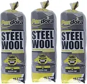 Pandora Steel Wool #000 - Grade, 48 Pads for Buffing and Cleaning - Metal Strands - Ideal for Wax and Polish Removal