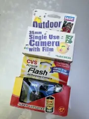 2 35mm Disposable Single Use Cameras - JAZZ & CVS - EXPIRED IN BOX