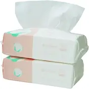 Careboree Ultra Soft Dry Baby Wipes Unscented Multi-Purpose Pure Cotton Tissue for Sensitive Skin (2 PACK-200 Count)