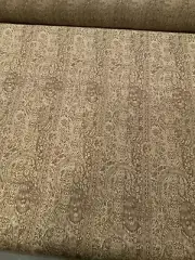 Wool Drapery Fabric, Paisley Jacquard Taupe, Beige, 55” Wide.By The Yard.