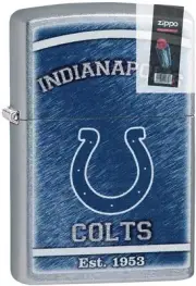 Zippo 29945 NFL Indianapolis Colts Street Chrome Lighter + FLINT PACK