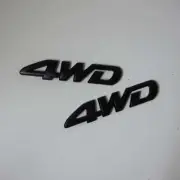 2x Black Matte 4WD Metal Emblem Decal Sticker Badge Turbo Motors 3D Diesel Grand