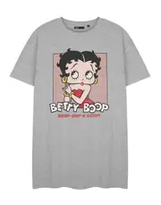 Betty Boop Womens Short Sleeve Nightdress Grey Oop-A-Doop XXX-Large