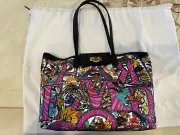 Salvatore Ferragamo Womens Patent Leather Double Handles Medium Travel Tote Bag