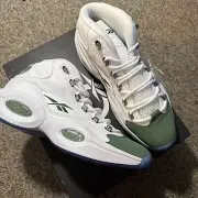 Reebok Question Mid Michigan State White Green Basketball Shoe Size 12.5 ID6690