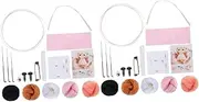 STOBOK 2pcs Handmade Cat Brooch Kit Wool Felt Craft Kit Embroidery Wool Felting for Beginners Boys and Girls