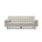 Sofa Bed 3 Seater Button Tufted Lounge Set for Living Room Couch in Fabric Beige Colour
