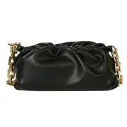 Clutch Thick Gold Chains Dumpling Clip Purse Bag Women Cloud Underarm Shoulder Bag Pleated Baguette Pouch Totes Handbag
