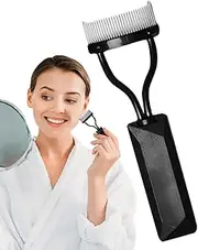 Make-Up Eyelash Separator - Curved Eyelash Comb, Black Mascara Separator | Eye Make Up Tool, Eyelash Brow Separator for Women, Metal Teeth Eyelashes Curling Brow Eyebrow Definer