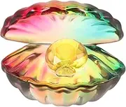 GARIOUANS Glass Conch Bowl with Sparkling Diamond Accents Elegant Crystal Home Accent for Decoration Unique Centerpiece for Entryway Living Versatile Desk Display