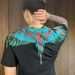 美國百分百【全新真品】Marcelo burlon MB 翅膀 短袖T恤 短T T-shirt 黑色/藍綠翅膀 AW17