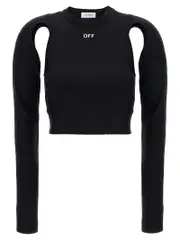 [Off-White] Off-White-Sleek Top Nero-Donna 40IT Black
