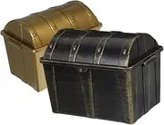Yardwe 2pcs Vintage Pirate Treasure Chest Storage Box for Safe Plastic Organizer with Rounded Edges for Classroom Prizes Birthday Decorations and Imaginative Play