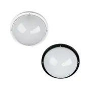 Plain Polycarbonate Bulkhead Round E27 in White/Black Superlux Lighting - LJ5051