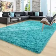 9x12 Area Rugs Large Fluffy Living Room Carpet for Bedroom 9x12 Feet Teal Blue