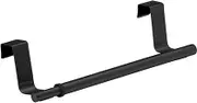 WENKO Telescopic Door Towel Holder, extendable Towel Rack for Kitchen and Bathroom for Hanging on Drawer & Cupboard Door, mounting Without Drilling, Stainless Steel, 36-60 x 6 x 7 cm, Black