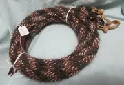 Mane Horse Hair Split Reins w Rawhide Connectors--8 ft, 5/8" dia, Pattern P-3