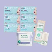 GAIA & BabyU Nappy Change Range Bundle - GAIA Cotton Cleansing Pads, Nappy Bags & BabyU Dry Wipes