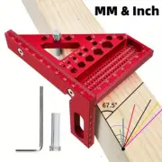 3D Carpenter Square Hole Scribing Ruler Durable High Precision Woodworking Tool