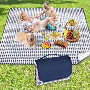 Extra Large 79x79 Inch Waterproof Picnic Blanket Sandproof Beach Mat Dark Blue