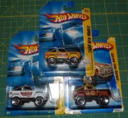 3X - 2008 Hot Wheels New Models - Custom Ford Bronco - White, Brown, Yellow