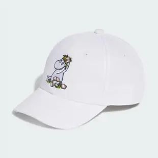 【adidas 愛迪達】帽子 童帽 運動帽 棒球帽 遮陽帽 三葉草 MOOMIN CAP 白 IB9256