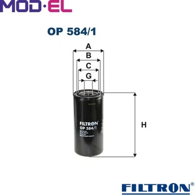 OIL FILTER OP 584/1 FOR RENAULT TRUCKS MIDLINER MANAGER TB/H TBH TRH VOLVO
