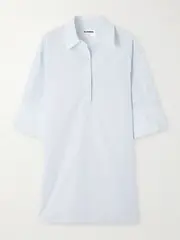 [Jil Sander] Jil Sander - Striped Cotton-poplin Shirt - Light blue - FR 40 FR 40 Blue