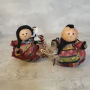 Native American Dolls Handmade In Maine Beaded Head Shelf Sitters Adorable