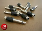 50 Pack RCA Female to 6.35mm 1/4" Male Monaural Audio Plug Converter Adapter Lot