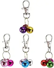 Kisangel 4pcs Pet Bell Cat Puppy Bell for Collar Kitten Hanging Bells for Door Small Bell Puppy Collars Costume Necklace Pet Pendant Bells Cow Bell Charm Necklace Pet Keychain Bells Metal