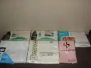 Flat Fitted Double Sheet Pillowcases 100% Cotton Muslin White Vintage Lot 6