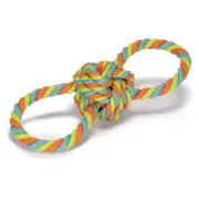 Dog Rope Toys Tough Colorful Figure 8 Knot Ball Center Dental Chew Tugger 11"