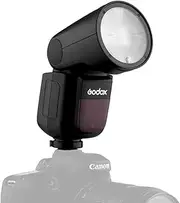 Godox V1-S TTL Flash Speedlite with Panasonic 18650 Lithium Battery Holder for 480 Pop Full Power Compatible with Sony, Black