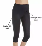 Rago Shapewear Mid-Calf Light Control Black Leg Shaper Pant Liner Plus SZ 44/7XL