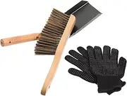 Yardenfun Buy for Fireplace 1 Set Fire Shovel Kit Ash Bucket Tool Set Brush and Gloves