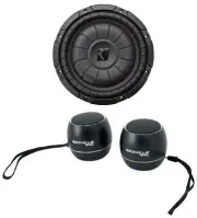 Kicker 43CVT102 COMPVT 10" 800w Slim Shallow Subwoofer+Free Bluetooth Speakers
