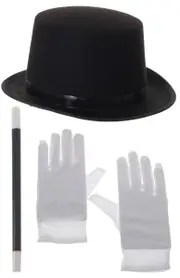 Magical Magician Hat and Wand Accessory Set