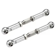RC Front/Rear Steering Linkage Servo Link Pull Rod 64mm 2PCS (Silver Tone)