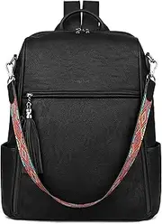 FADEON Womens Backpack Purse Large Designer PU Leather Laptop Backpacks, Ladies Computer Shoulder Bags