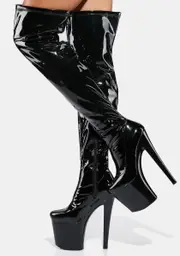 [XTRA by YRU] Black Patent Twerk Platform Boots