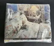 Vtg JCPenney Twin Fitted Sheet Floral Percale USA America's Garden Club NOS
