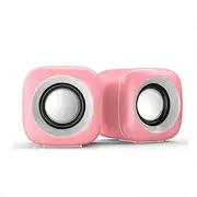 JSEIAJB Computer Speaker for Laptop PC Subwoofer Wired Music Player Audio Speakers Deep Bass Sound Loudspeaker(White-Mountain peach7)