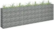 Raised Garden Bed, Elevated Planter Box Plant Container Gabion Galvanised Steel 270x30x90 cm