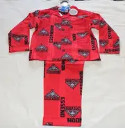 Essendon Bombers AFL Boys W16 Red Printed Flannel Pyjama Set Size 14 New