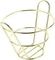 Metal Snack Basket for Appetizers and French Fries Elegant Fried Chicken Holder with Capacity and Decorative Design Sturdy Metal Fruit Serving Dish for Home and Restaurant Use