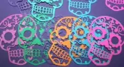 5 SUGAR SKULL cardstock paper die cut embellishments HALLOWEEN